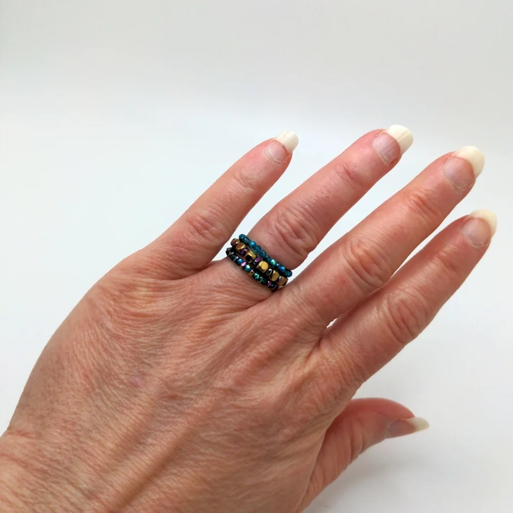 381MIDALANE Colorful Stacked Ring Set